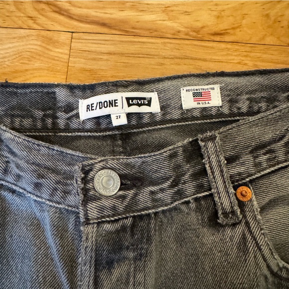 RE/DONE x LEVI'S Originals Womens 70s Straight Jeans in Black - Picture 7 of 12